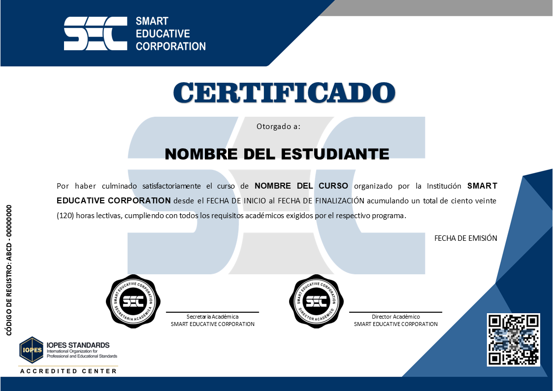 Certificado a nombre de SMART EDUCATIVE CORPORATION